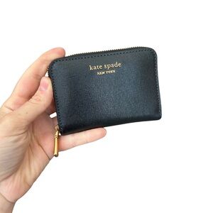 Kate Spade Black Card Holder with Gold Accents